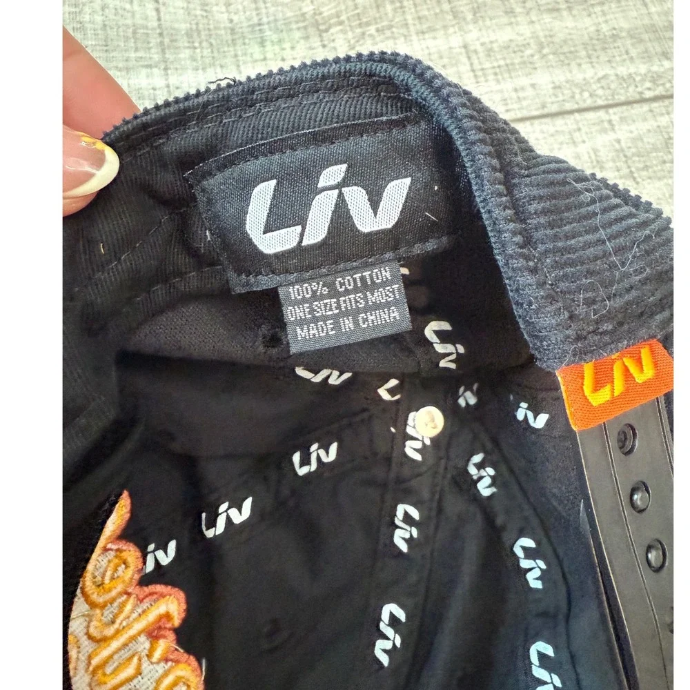 LIV Biker Vibes Black Corduroy Rope Snapback Hat Retro Moto Cap